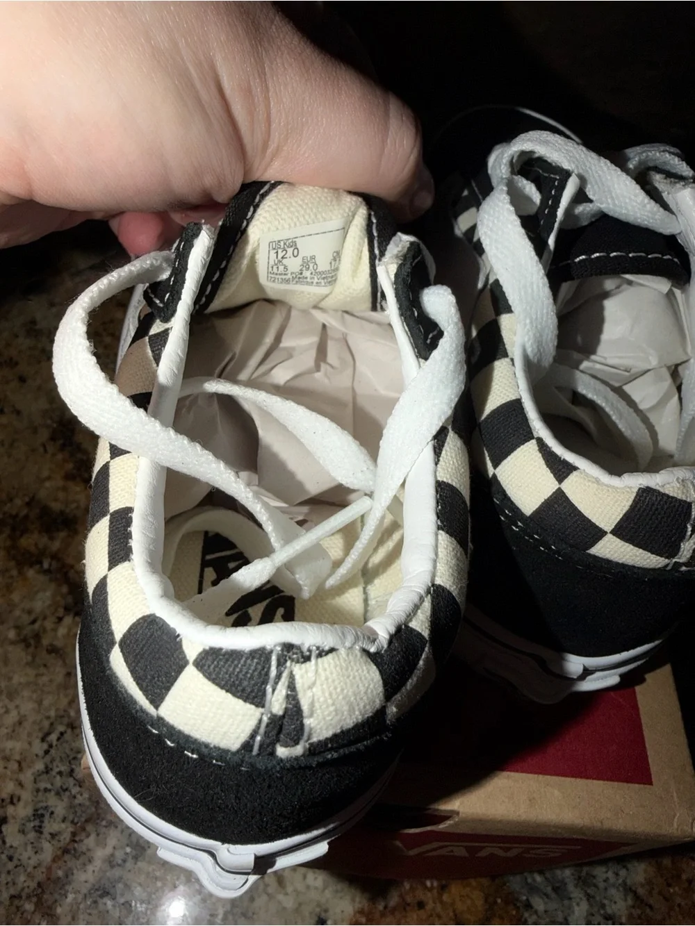Vans Kids Old Skool Checkerboard Black & White Shoes